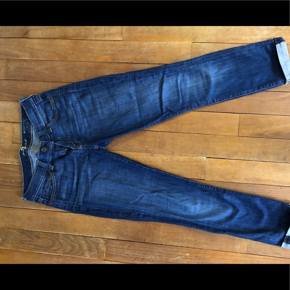 7 of man kind light wash jeans